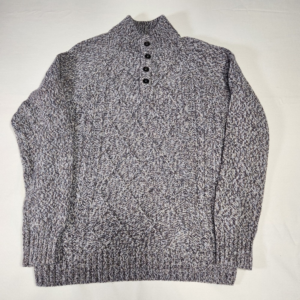 Alesbury Sweater Quarter Button Ice Heather Size XL